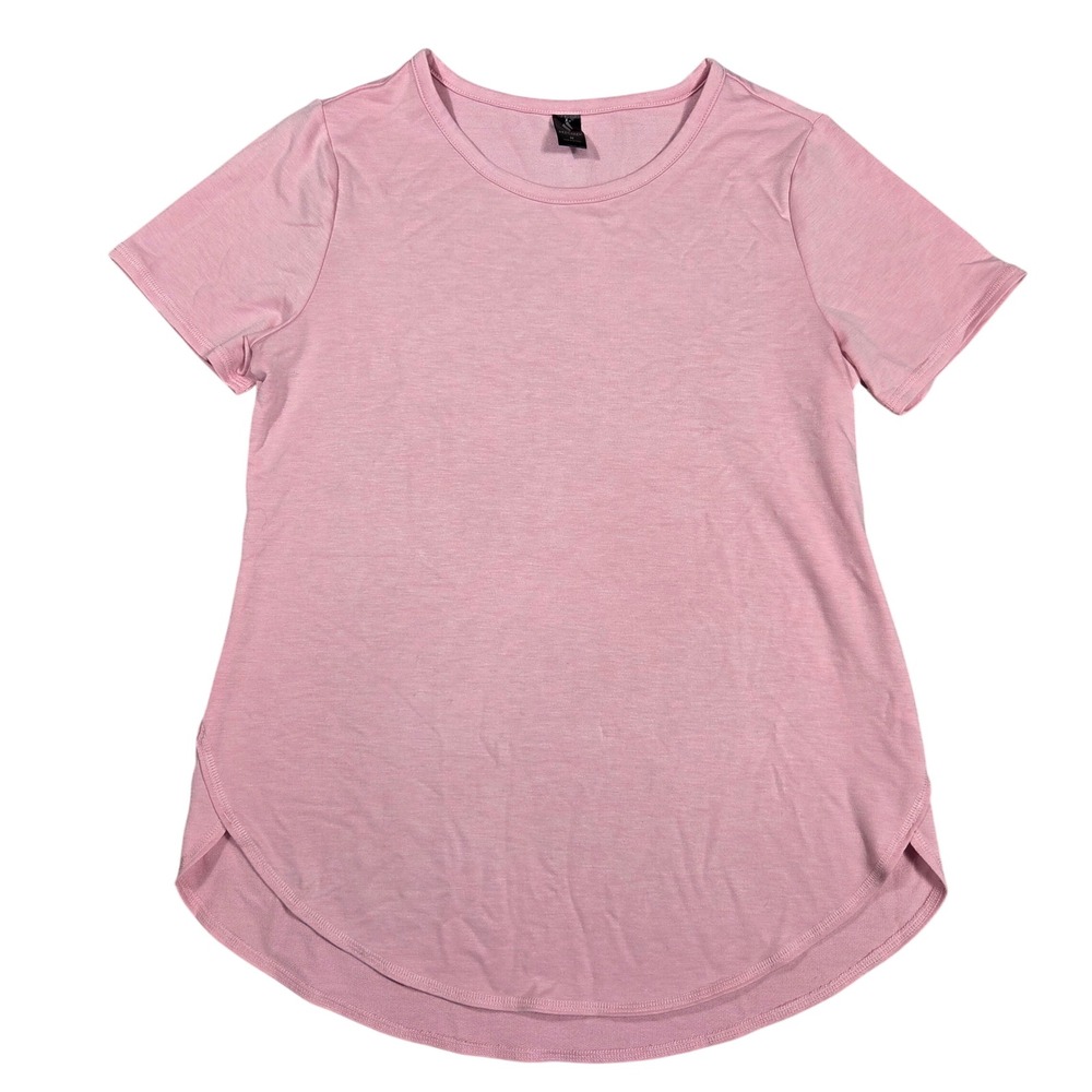 Skechers Los Angeles Womens Pink Short Sleeve Curved Hem Active Tee Size M